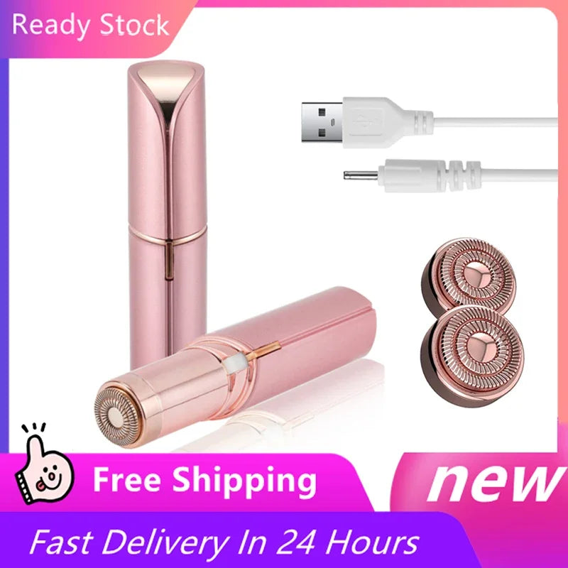 Epilator Face Hair Removal Lipstick Shaver Electric Eyebrow Trimmer Women Hair Remover USB Charging Mini Shaver Epilator