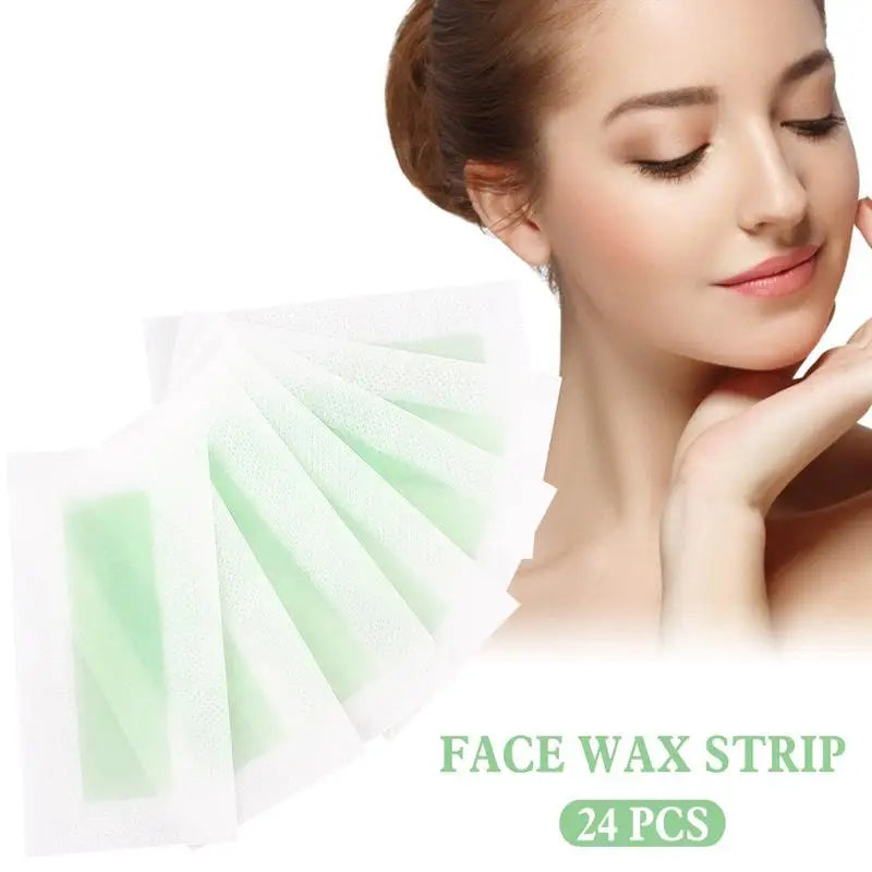 24Pcs/Set Depilatory Cartine Wax Strips For Hair Removal Wax Paper Professional Face Leg Lip Eyebrow Leg Arm Body Hair Remove