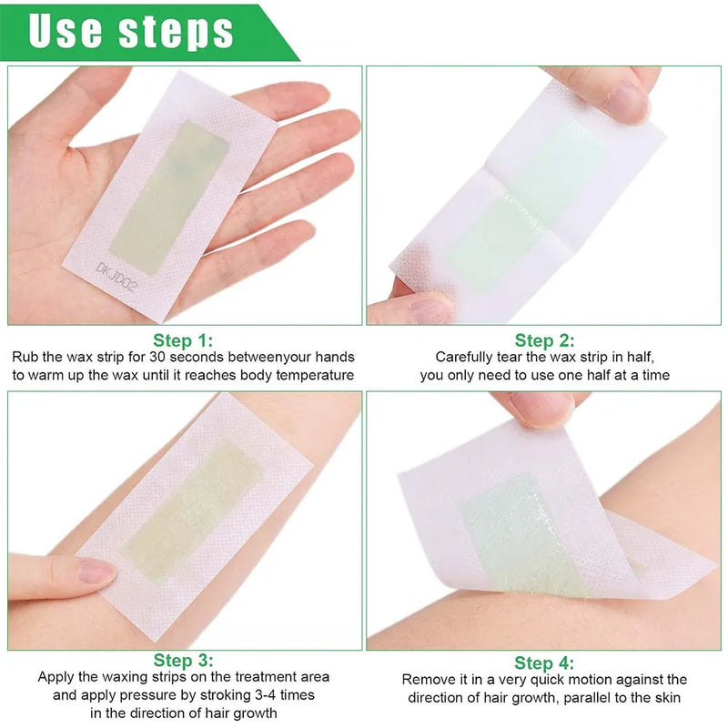 50PCS Painless Fast Hair Removal Wax Strips Facial Body Hair Removal Bikini Legs Arm Hair Removal Patch Unisex Women Beauty Tool